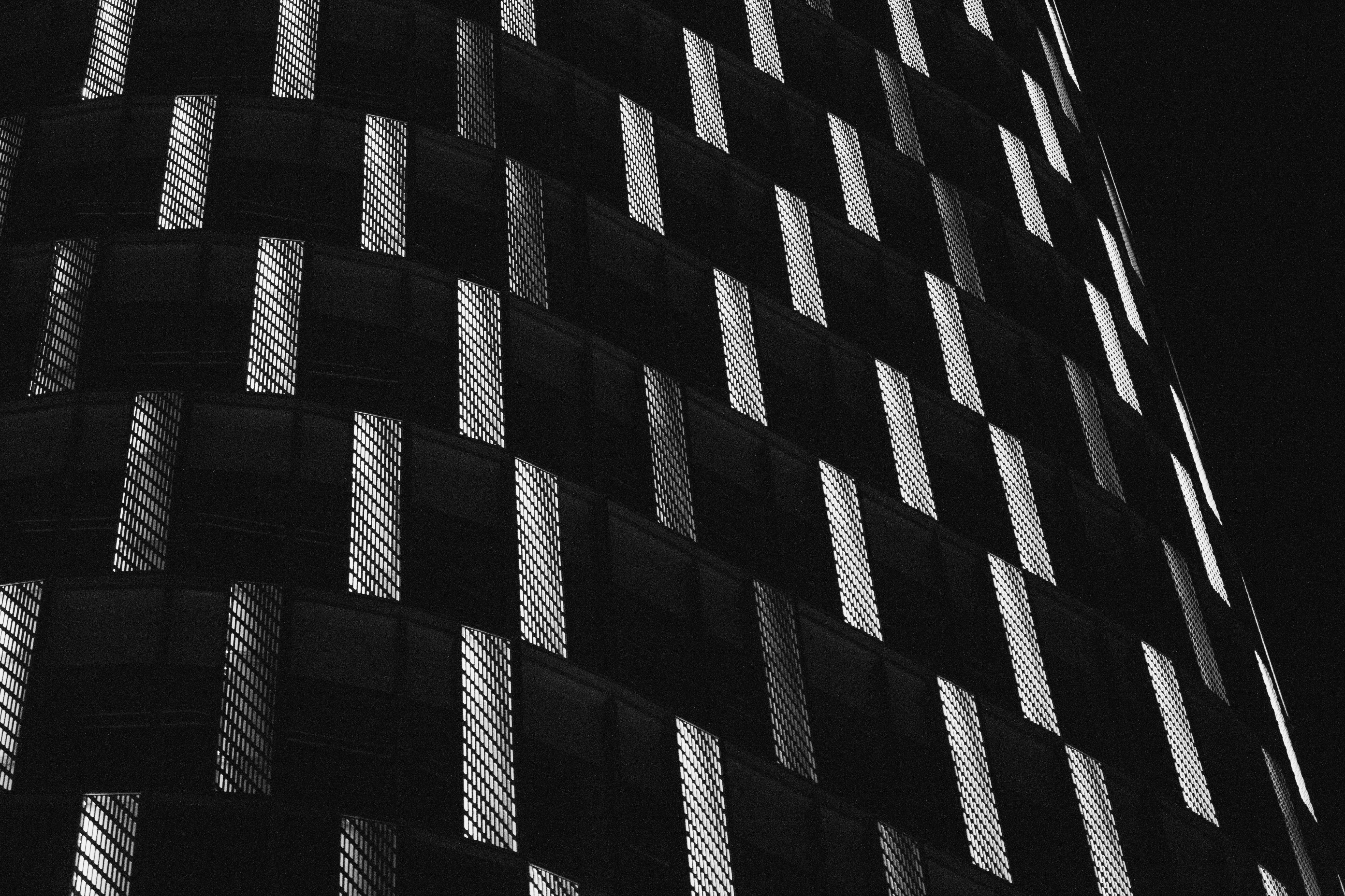 black and white concrete building